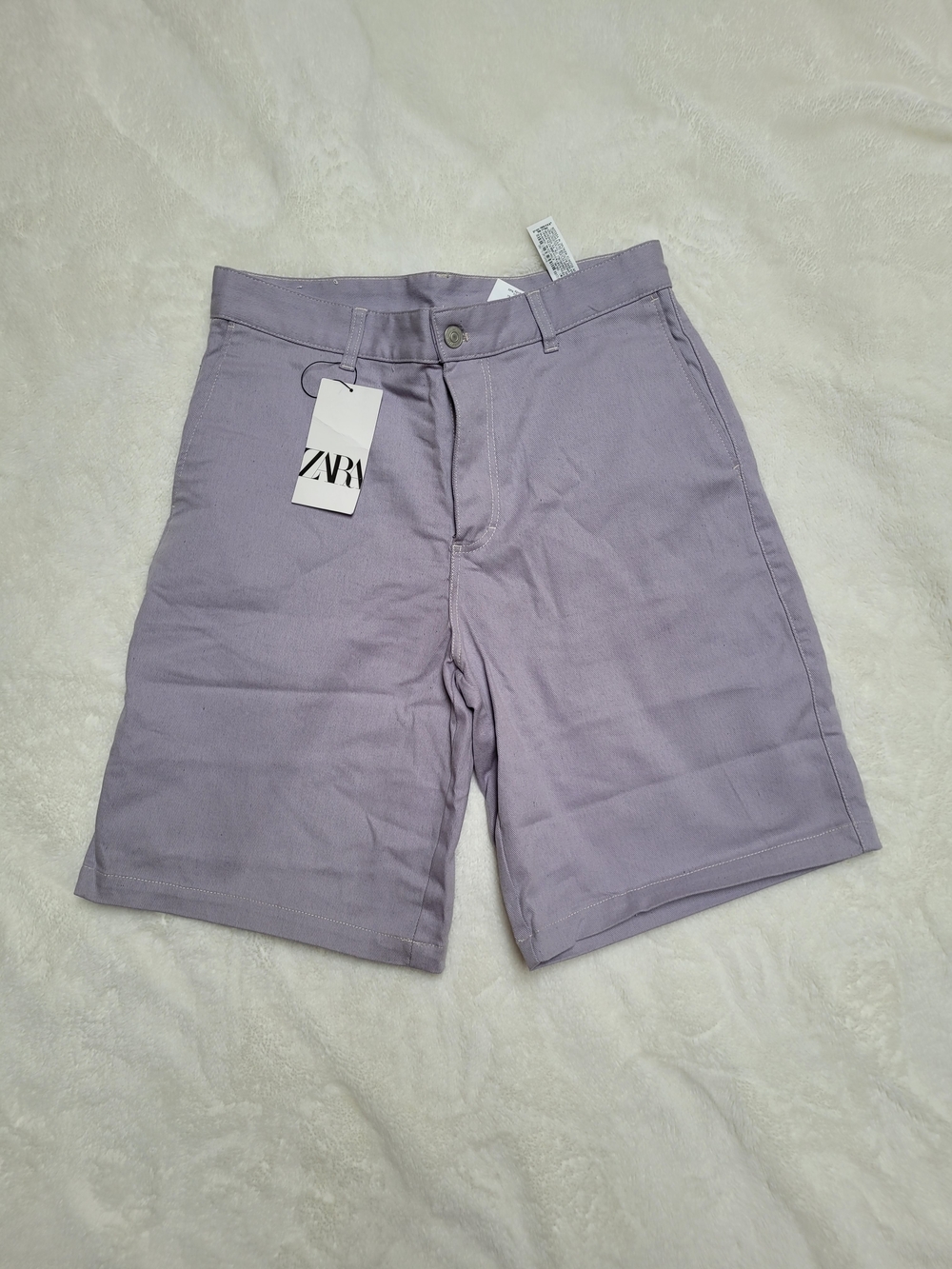 ZARA Lavender Straight-Fit Men’s Chino Shorts